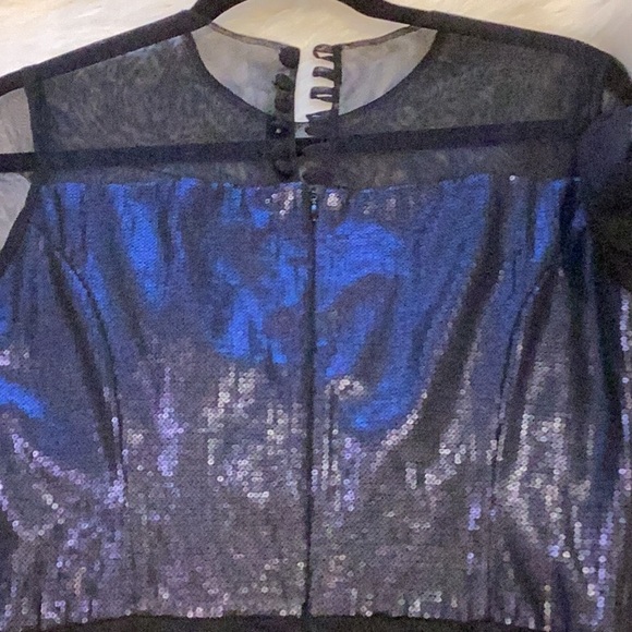 C&M collection exquisite sequins tulle evening dress black navy no tags - Picture 7 of 7